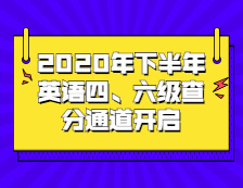 2020年下半年全国大学英语四、六级查分通道已开启！四、六级成绩公布！