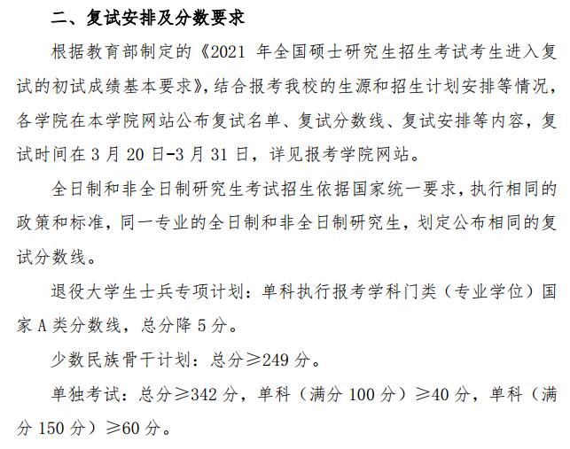 2021考研分数线：中国矿业大学(北京)复试分数线_复试时间_国家线公布！